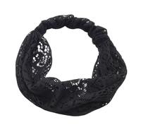 AKOOSY Bandeau Femme Vintage Dentelle Noir Headwrap Large Souple Respirant et Élastique Accessoire Tête Mode pour Sport Fête et Danse