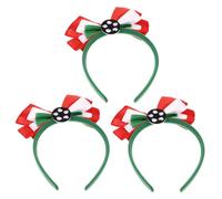 AKOOSY Bandeaux De Football Pour Supporters, Accessoires Cheveux à Vert Blanc Rouge, Serrage- Sportif Pour Fête De Match, Lot De 3 Pour Hommes Et Femmes, Ambiance Festive