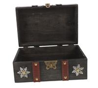 AKOOSY Boîte à Bijoux Vintage Bois Robuste avec Serrure Coffre Au Trésor Rétro pour Rangement Organisé et Protection des Objets Précieux Style Ancien Européen