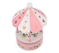 AKOOSY Boîte à Musique Carrousel Rotative en Bois et Plastique, Rose