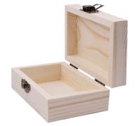 AKOOSY Boîte Bois Massif avec Couvercle Boîte de Rangement Trinket Pin pour DIY Vide Carrée Coffret Artisanal Solide et Personnalisable
