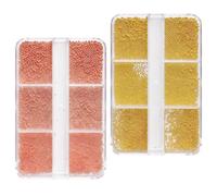 AKOOSY Boîte de 2 Coffrets de Mini Perles Métalliques en Acier pour Manucure Nail Art, Clous Ronds de 0,5 à 1mm, Accessoires Décoratifs pour Ongles Naturels ou Artificiels