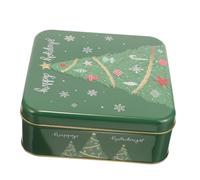AKOOSY Boîte Métallique de Rangement à Thème de Noël Boîte à Bonbons et Biscuits avec Couvercle Facile à Coffret Cadeau Vert Sapin pour et Friandises