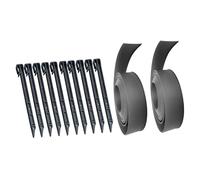 AKOOSY Bordure Paysagère en Plastique PE Noire avec Piquets de Fixation, 1 Mètre X 2 Rouleaux - Clôture de Jardin pour Pelouse et Potager, Séparation des Plantes, Utilisation Extérieure