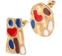 AKOOSY Boucles D’oreilles Asymétriques Fantaisie En Alliage Mat, Bijoux Originaux Pour Femmes Artistes, Présents Peinture, Style Créatif Et Contemporain,