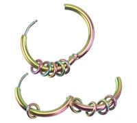 AKOOSY Boucles D’Oreilles pour Homme en Acier Titane 2 Pièces Colorées 25 X 18 MM Bijoux de Piercing Chics Ado et Adulte Accessoire Mode Urbain Solide