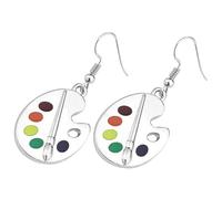AKOOSY Boucles Oreilles Palette Peinture Artistique Pendantes Légères pour Femmes Bijoux Créatifs avec Pendentif Plaque de Peinture Colorée Cadeau Original pour Artistes et Amateurs Art