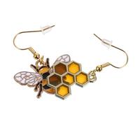 AKOOSY Boucles Oreilles Pendantes Abeille Vintage Mignonne Pour Femme Bijoux Légers Et Pratiques Design Ruche Adorable Pour Look Quotidien Et Fêtes