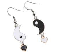 AKOOSY Boucles Oreilles Pendantes Yin Yang Pour Femmes Alliage Style Tai Chi Noir Et Blanc Accessoire Confort Au Quotidien