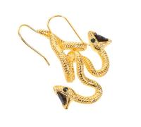 AKOOSY Boucles Oreilles Serpent Pendantes Alliage Doré pour Femmes et Hommes Ornées de Strass avec Œil Vert Central Style Bohème et Gothique pour Halloween