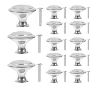 AKOOSY Bouton de Meuble Argenté 30 Pièces en Acier Inoxydable Champignon | Usage Polyvalent pour Armoire et Bibliothèque, Prise Confortable, Style Moderne et Élégant, Lot Vis