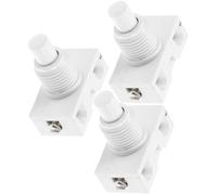 AKOOSY Bouton-poussoir Auto-bloquant Blanc, Lot de 3, Appuyez sur le Bouton en ABS Cuivre Fer, Compact et Léger, pour Équipements Mécaniques et Usage Domestique