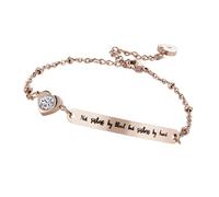 AKOOSY Bracelet en Acier Titane pour Femme, Jonc Ajustable, Design Créatif Inscription « Not Sisters By Blood But Sisters By Heart », Finition Rose Gold, Bijou pour Présent et Usage