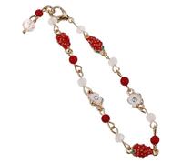 AKOOSY Bracelet Femme à Perles Élastiques avec Pendentif Fraise Bijou Fantaisie pour Filles Élégant et Confortable Design Léger et Chic