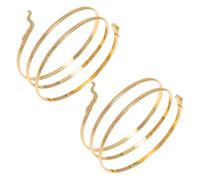 AKOOSY Bracelet Manchette Serpent en Alliage Doré, Design Réglable et Robuste, 2 Pièces Punk Élégant pour Femme, Accessoire de Bras