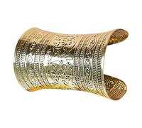 AKOOSY Bracelet Manchette Tribal en Alliage Doré, Léger et Confortable, Taille Unique, Bijou de Bras pour Danse du Ventre, Cosplay et Soirées Orientales, Accessoire Femme et Solide