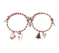 AKOOSY Bracelets Couple Ajustables Noël avec Éléments Festifs Cadeau pour Hommes et Femmes Montre Amour et Union