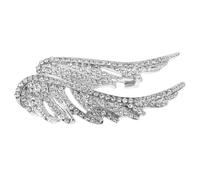 AKOOSY Broche Ailes D’ange en Strass Unisexe Accessoire de Costume Mariage Fête Argenté 443 Épingle Élégante pour Femmes et Hommes Tenue Raffinée