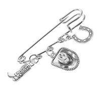 AKOOSY Broche Cow-boy Western Brooch Clip pour Vêtements Femme Épingle de Sécurité Vintage pour Cardigan Châle et Pull Accessoire Métallique Élégant et Polyvalent