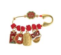 AKOOSY Broche Épingle de Sûreté à Nœud Rouge Artisanale en Laiton, Amulette Feng Shui pour Femmes Enceintes et Bébés, Épingle Décorative Protectrice pour Vêtements, Présent Maternité