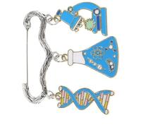 AKOOSY Broche Scientifique en Métal Robuste Forme Microscope et Double Hélice Adn, Épinglette Biologie Originale pour Paquet à Dos et Casquettes, Accessoire Laboratoire Léger et Discret,
