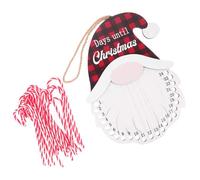 AKOOSY Calendrier de L'Avent en Bois de GNOME Décoration de Noël à Suspendre Cordelette Plastique Calendrier de Compte à Rebours Mural pour Décoration Intérieure Festive