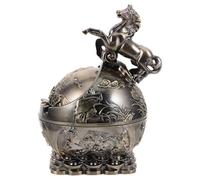 AKOOSY Cendrier Portable en Métal Vintage avec Couvercle Coupe-Vent et Élégant Présent Original pour Décoration Intérieure pour Amis et Famille
