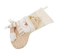 AKOOSY Chaussette de Noël Blanche à Suspendre Doux Décoration Festive avec Motif Thème Noël Surprise pour Bonbons Accessoire Suspendu pour Sapin et Maison Décoration Intérieure pour