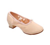 AKOOSY Chaussures de Ballet Femme à Talon Bas Semelle Antidérapante Toile Respirante Confortable pour Danse Yoga et Scène Couleur Abricot