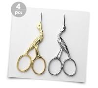 AKOOSY Ciseaux de Couture en Acier Inoxydable 4 Pièces Format Mini Rétro Coupe-Fils à Broder Outils pour Travaux Manuels Poignée Confortable Idée Présent pour Amateurs