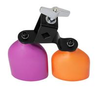 AKOOSY Cloche de Vache Bicolore Moyenne Violet et Orange, Bloc de Percussion à Tons Aigus et Graves, Accessoire Batterie Compatible Supports, Instrument Musique pour Initiation et