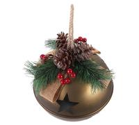 AKOOSY Cloche Décorative Ancienne pour Noël Antique Pendentif DIY pour Décoration Arbre et Maison Ambiance Festive avec et Pommes de Pin
