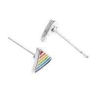 AKOOSY Clous D’Oreilles Arc-en-Ciel Triangulaires en Acier Inoxydable Boucles D’Oreilles Simples Unisexes Bijoux Légers et Colorés pour Décoration Quotidienne et Présent