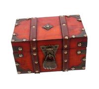 AKOOSY Coffre Bois Vintage avec Serrure Boîte à Trésors Verrouillable pour Bijoux Petits Objets et Décoration Coffre Rétro pour Amateurs et Rangement Sécurisé et Décoratif