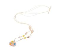 AKOOSY Collier Conque pour Femmes avec Perles Pendentif Naturel Corde Cire Bijoux Été Plage et Fête Accessoire pour Anniversaire et Mariage