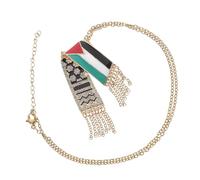 AKOOSY Collier Écharpe Acier Inoxydable Unisexe avec Drapeau Palestine Bijou de Cou Original et Léger Chaîne Pendentif pour Homme et Femme Accessoire Culturel Moderne