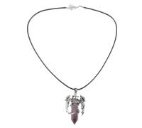 AKOOSY Collier Femme Naturel avec Pendentif Dragon Cristal Double Design Rétro Unique Accessoire de Mode pour Occasions Spéciales