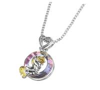 AKOOSY Collier Licorne Pendentif Cristal Rose pour Filles Cadeau Anniversaire Noël Saint-valentin Rentrée Scolaire