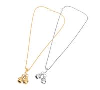 AKOOSY Collier Pendentif Boxe Ras du Cou, Lot 2 Pièces Argenté et Doré, Style Punk Métal, pour Homme et Femme, Accessoire Mode Fitness Urbain, Présent Anniversaire