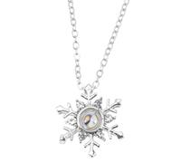 AKOOSY Collier Pendentif Flocon de Neige « je T’aime » en 100 Langues, Acier Inoxydable Argenté, Présent Saint-valentin pour Femme, Bijou Romantique Élégant, Usage Quotidien et Fête