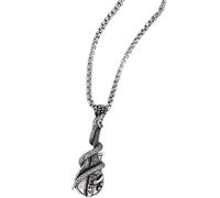 AKOOSY Collier Pendentif Guitare Vintage pour Homme Acier Inoxydable Style Rock Rétro avec Design Serpent Léger et Accessoire de Mode Masculine
