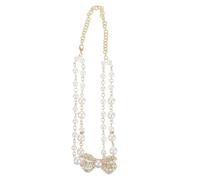 AKOOSY Collier Ras du Cou en Perles Pendentif Nœud, Chaîne Clavicule Dorée Courte, Bijou Femme Élégant pour Présent et Tenue Vintage, Collier Perle Chic Accessoire