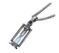 AKOOSY Collier Sablier Homme Acier Pendentif Vintage Sablier Chaîne Fine Accessoire Élégant et Unique pour Tenues Quotidiennes