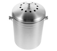 AKOOSY Composteur Cuisine INOX 5L avec Couvercle Hermétique et Filtre Anti-Odeurs Bac à Compost D’Intérieur Compact pour Déchets Alimentaires Seau à Compost Hygiénique et Pratique pour