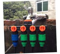 AKOOSY Connecteur Tuyau Jardin Plastique Voies avec Vannes Quart de Tour Ergonomiques pour Arrosage Automatique et Bricolage Adapté Aux Tuyaux et Raccords Arrosages Noir et Orange