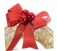 AKOOSY Couronne De Noël avec d'hiver Éclairé sans Fil Ups Chaud Guirlande Petit Joyeux Décorer Arc Décoration Doré