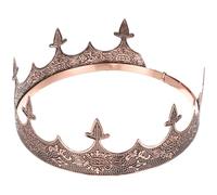 AKOOSY Couronne En Métal Rétro Pour Homme Couronne Décorative Cosplay Accessoire Fête Diadème Vintage Style Royal Performance Taille Unique Rouge Cuivre