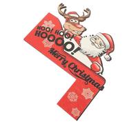 AKOOSY Décoration de Cadre de Porte de Noël en Bois Pendentif de Porte Père Noël et Renne Ornement d'angle Festif pour Fenêtres et Meubles Accessoire Adhésif pour Décorations Ambiance