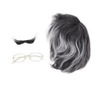 AKOOSY Déguisement Halloween Père Adulte et Adolescent Kit Complet avec Perruque Barbe pour Cosplay et Fête