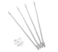 AKOOSY Ensemble de 4 Tubes D'extension Flexibles pour Microphone Mâle-mâle 6mm X 250mm en Métal Chromé, Bras Col de Cygne Ajustable pour Pied de Micro, Accessoires pour Studio,